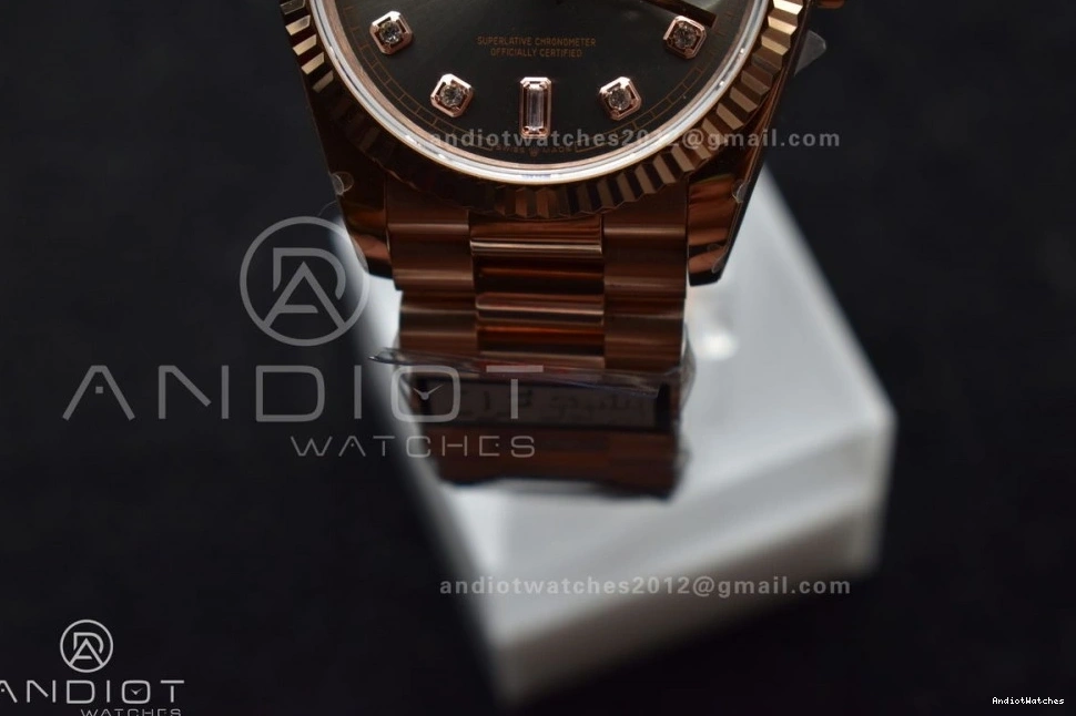 Diamond 671 36 Dial President vr3255 Steel with QF Original Edition V5 Grey Bracelet 904L RG Best Weight) on (Gain Square DayDate 0306